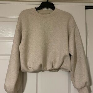 Old Navy Women's bounce fleece oatmeal color Crew Neck Sweatshirt